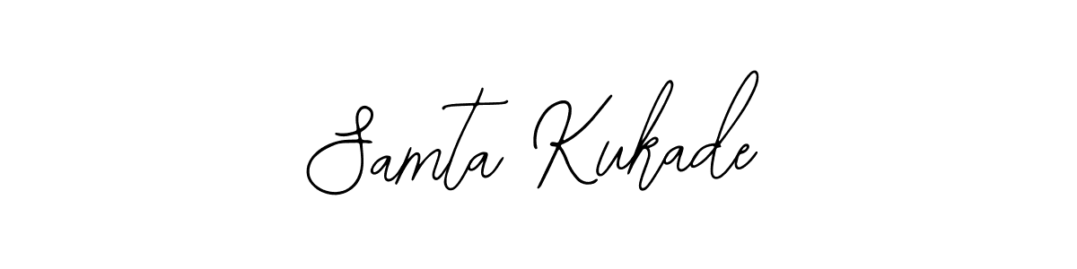 You should practise on your own different ways (Bearetta-2O07w) to write your name (Samta Kukade) in signature. don't let someone else do it for you. Samta Kukade signature style 12 images and pictures png