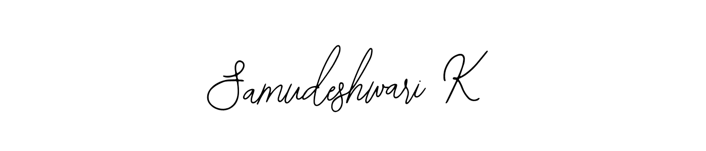 Also You can easily find your signature by using the search form. We will create Samudeshwari K name handwritten signature images for you free of cost using Bearetta-2O07w sign style. Samudeshwari K signature style 12 images and pictures png