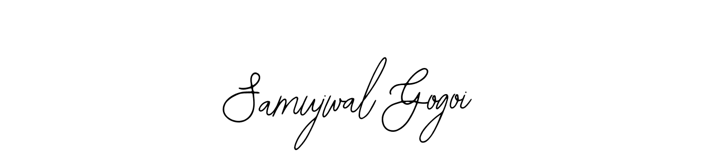 You should practise on your own different ways (Bearetta-2O07w) to write your name (Samujwal Gogoi) in signature. don't let someone else do it for you. Samujwal Gogoi signature style 12 images and pictures png