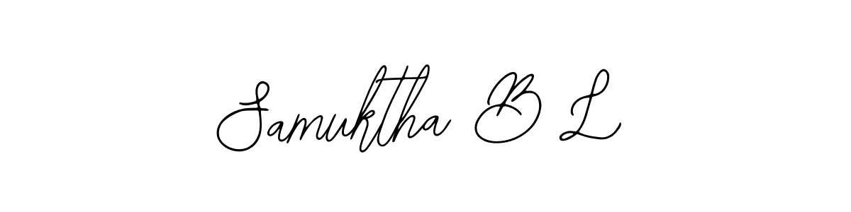 Similarly Bearetta-2O07w is the best handwritten signature design. Signature creator online .You can use it as an online autograph creator for name Samuktha B L. Samuktha B L signature style 12 images and pictures png