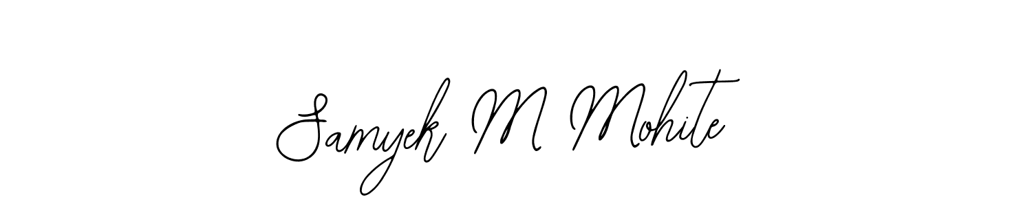 Make a short Samyek M Mohite signature style. Manage your documents anywhere anytime using Bearetta-2O07w. Create and add eSignatures, submit forms, share and send files easily. Samyek M Mohite signature style 12 images and pictures png