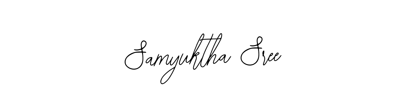 The best way (Bearetta-2O07w) to make a short signature is to pick only two or three words in your name. The name Samyuktha Sree include a total of six letters. For converting this name. Samyuktha Sree signature style 12 images and pictures png