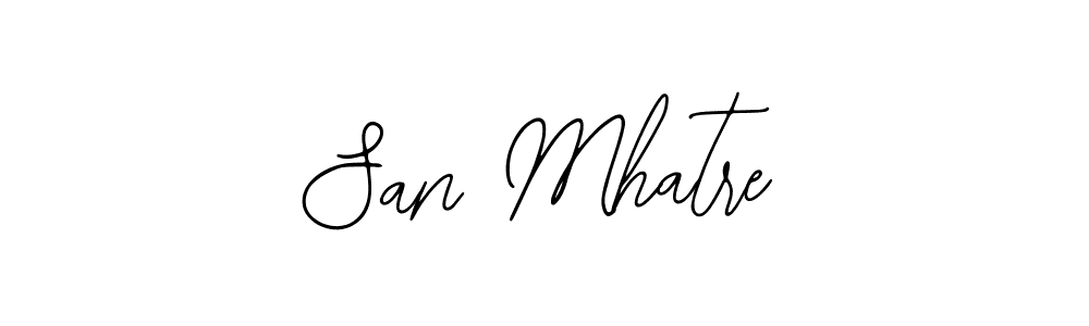 if you are searching for the best signature style for your name San Mhatre. so please give up your signature search. here we have designed multiple signature styles  using Bearetta-2O07w. San Mhatre signature style 12 images and pictures png