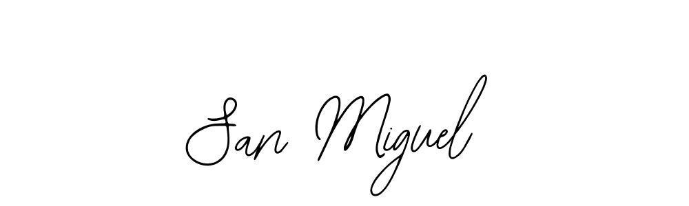 Use a signature maker to create a handwritten signature online. With this signature software, you can design (Bearetta-2O07w) your own signature for name San Miguel. San Miguel signature style 12 images and pictures png