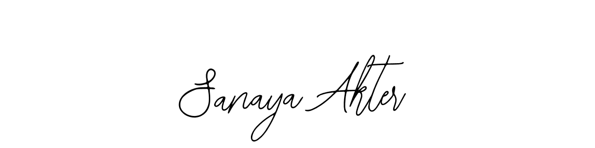 The best way (Bearetta-2O07w) to make a short signature is to pick only two or three words in your name. The name Sanaya Akter include a total of six letters. For converting this name. Sanaya Akter signature style 12 images and pictures png