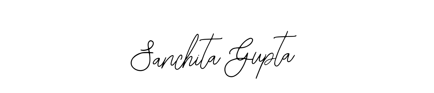 You should practise on your own different ways (Bearetta-2O07w) to write your name (Sanchita Gupta) in signature. don't let someone else do it for you. Sanchita Gupta signature style 12 images and pictures png