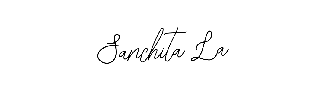 You should practise on your own different ways (Bearetta-2O07w) to write your name (Sanchita La) in signature. don't let someone else do it for you. Sanchita La signature style 12 images and pictures png