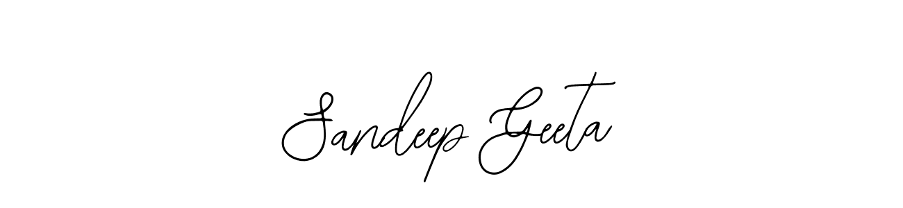 How to make Sandeep Geeta name signature. Use Bearetta-2O07w style for creating short signs online. This is the latest handwritten sign. Sandeep Geeta signature style 12 images and pictures png