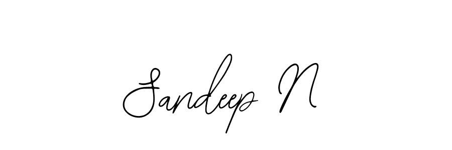 You should practise on your own different ways (Bearetta-2O07w) to write your name (Sandeep N) in signature. don't let someone else do it for you. Sandeep N signature style 12 images and pictures png