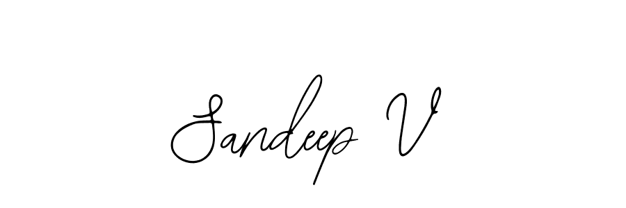 Also we have Sandeep V name is the best signature style. Create professional handwritten signature collection using Bearetta-2O07w autograph style. Sandeep V signature style 12 images and pictures png