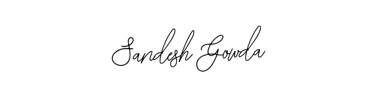 This is the best signature style for the Sandesh Gowda name. Also you like these signature font (Bearetta-2O07w). Mix name signature. Sandesh Gowda signature style 12 images and pictures png