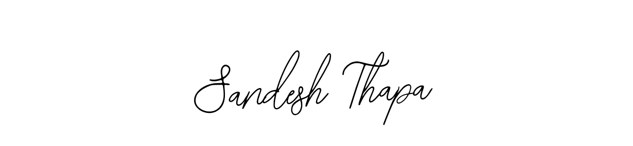 How to make Sandesh Thapa name signature. Use Bearetta-2O07w style for creating short signs online. This is the latest handwritten sign. Sandesh Thapa signature style 12 images and pictures png