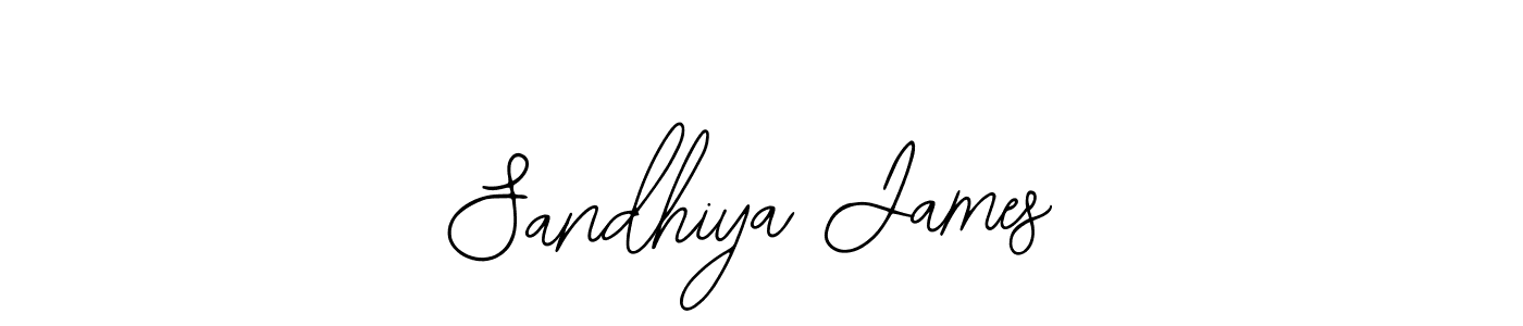 You should practise on your own different ways (Bearetta-2O07w) to write your name (Sandhiya James) in signature. don't let someone else do it for you. Sandhiya James signature style 12 images and pictures png