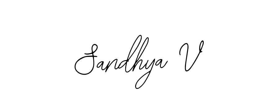 You should practise on your own different ways (Bearetta-2O07w) to write your name (Sandhya V) in signature. don't let someone else do it for you. Sandhya V signature style 12 images and pictures png