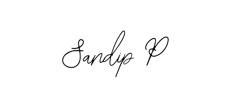 Use a signature maker to create a handwritten signature online. With this signature software, you can design (Bearetta-2O07w) your own signature for name Sandip P. Sandip P signature style 12 images and pictures png