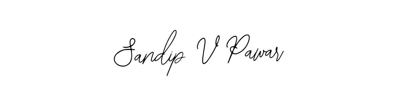 How to make Sandip V Pawar name signature. Use Bearetta-2O07w style for creating short signs online. This is the latest handwritten sign. Sandip V Pawar signature style 12 images and pictures png