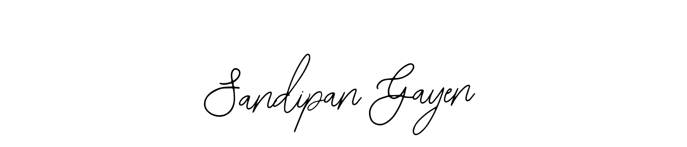 You should practise on your own different ways (Bearetta-2O07w) to write your name (Sandipan Gayen) in signature. don't let someone else do it for you. Sandipan Gayen signature style 12 images and pictures png