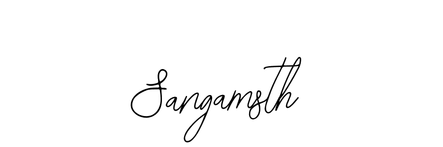 Use a signature maker to create a handwritten signature online. With this signature software, you can design (Bearetta-2O07w) your own signature for name Sangamsth. Sangamsth signature style 12 images and pictures png