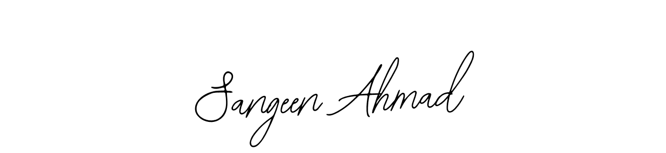 You should practise on your own different ways (Bearetta-2O07w) to write your name (Sangeen Ahmad) in signature. don't let someone else do it for you. Sangeen Ahmad signature style 12 images and pictures png