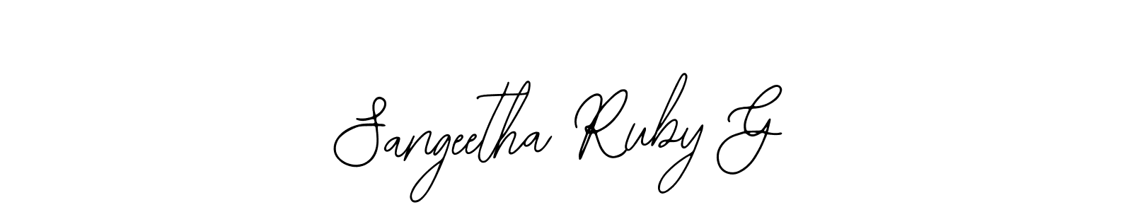 How to make Sangeetha Ruby G signature? Bearetta-2O07w is a professional autograph style. Create handwritten signature for Sangeetha Ruby G name. Sangeetha Ruby G signature style 12 images and pictures png