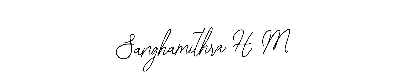 How to make Sanghamithra H M name signature. Use Bearetta-2O07w style for creating short signs online. This is the latest handwritten sign. Sanghamithra H M signature style 12 images and pictures png