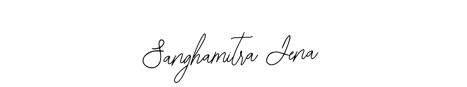 You should practise on your own different ways (Bearetta-2O07w) to write your name (Sanghamitra Jena) in signature. don't let someone else do it for you. Sanghamitra Jena signature style 12 images and pictures png