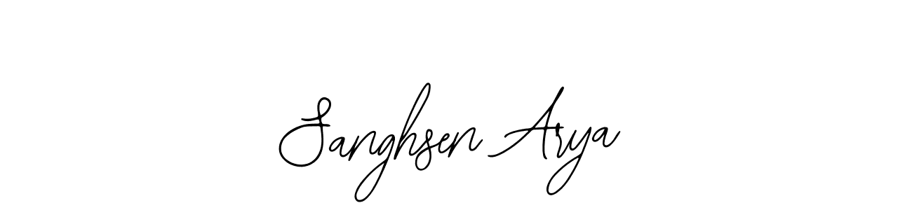 You should practise on your own different ways (Bearetta-2O07w) to write your name (Sanghsen Arya) in signature. don't let someone else do it for you. Sanghsen Arya signature style 12 images and pictures png