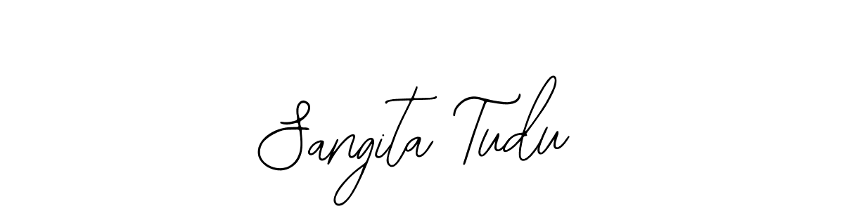 How to make Sangita Tudu name signature. Use Bearetta-2O07w style for creating short signs online. This is the latest handwritten sign. Sangita Tudu signature style 12 images and pictures png