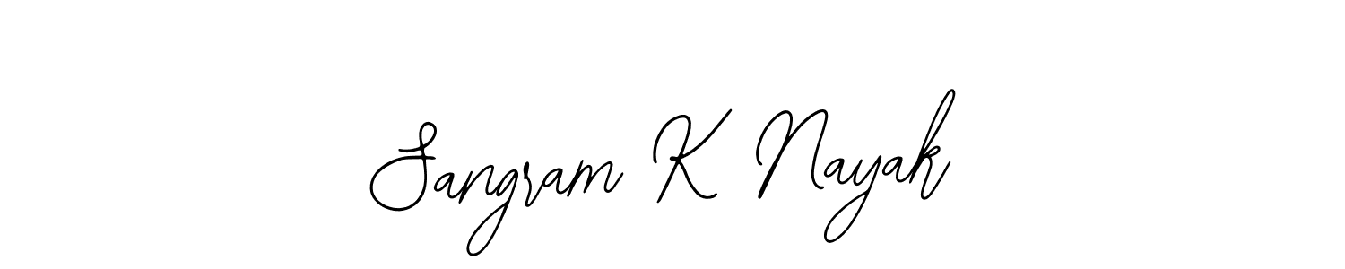 You should practise on your own different ways (Bearetta-2O07w) to write your name (Sangram K Nayak) in signature. don't let someone else do it for you. Sangram K Nayak signature style 12 images and pictures png