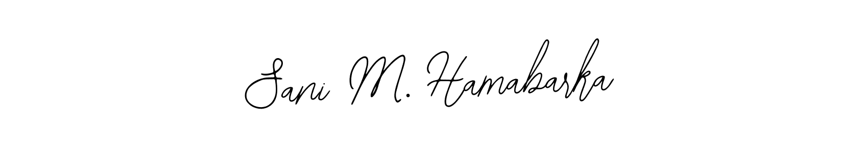 This is the best signature style for the Sani M. Hamabarka name. Also you like these signature font (Bearetta-2O07w). Mix name signature. Sani M. Hamabarka signature style 12 images and pictures png