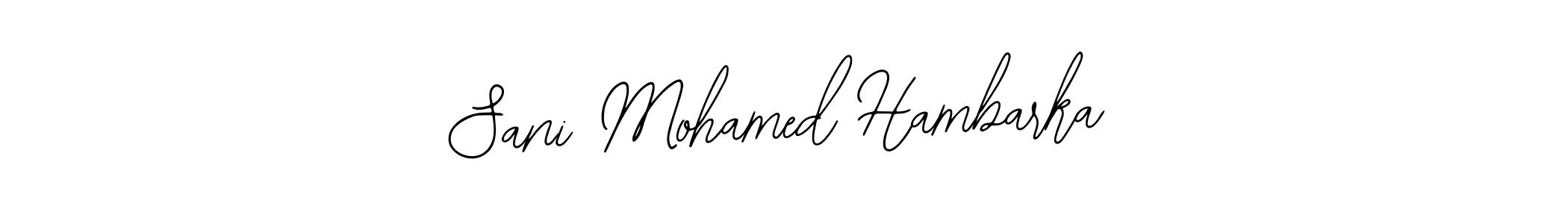 This is the best signature style for the Sani Mohamed Hambarka name. Also you like these signature font (Bearetta-2O07w). Mix name signature. Sani Mohamed Hambarka signature style 12 images and pictures png