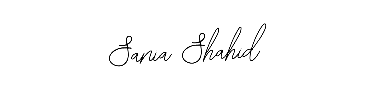 You should practise on your own different ways (Bearetta-2O07w) to write your name (Sania Shahid) in signature. don't let someone else do it for you. Sania Shahid signature style 12 images and pictures png