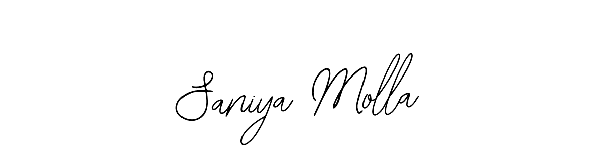 The best way (Bearetta-2O07w) to make a short signature is to pick only two or three words in your name. The name Saniya Molla include a total of six letters. For converting this name. Saniya Molla signature style 12 images and pictures png