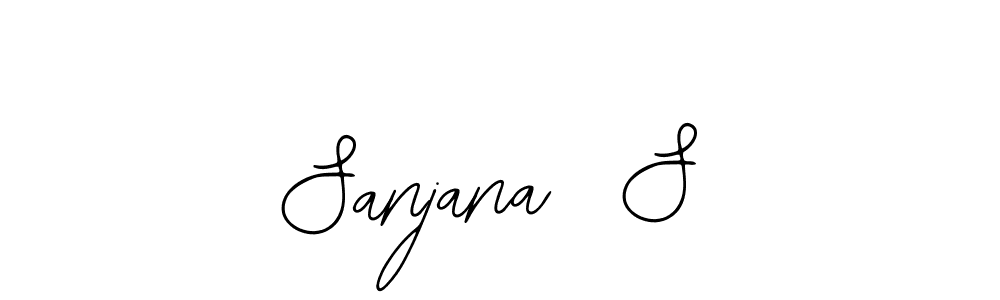 The best way (Bearetta-2O07w) to make a short signature is to pick only two or three words in your name. The name Sanjana  S include a total of six letters. For converting this name. Sanjana  S signature style 12 images and pictures png