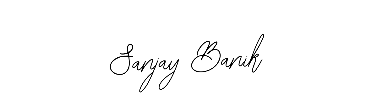 The best way (Bearetta-2O07w) to make a short signature is to pick only two or three words in your name. The name Sanjay Banik include a total of six letters. For converting this name. Sanjay Banik signature style 12 images and pictures png