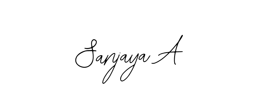 How to make Sanjaya A name signature. Use Bearetta-2O07w style for creating short signs online. This is the latest handwritten sign. Sanjaya A signature style 12 images and pictures png