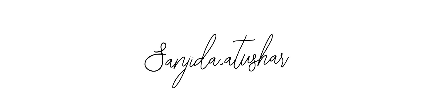 This is the best signature style for the Sanjida,atushar name. Also you like these signature font (Bearetta-2O07w). Mix name signature. Sanjida,atushar signature style 12 images and pictures png