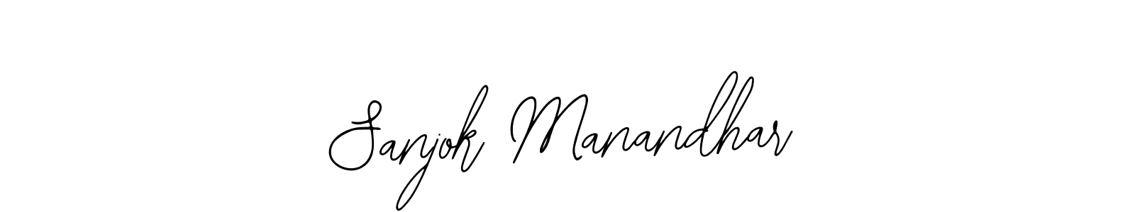 You should practise on your own different ways (Bearetta-2O07w) to write your name (Sanjok Manandhar) in signature. don't let someone else do it for you. Sanjok Manandhar signature style 12 images and pictures png