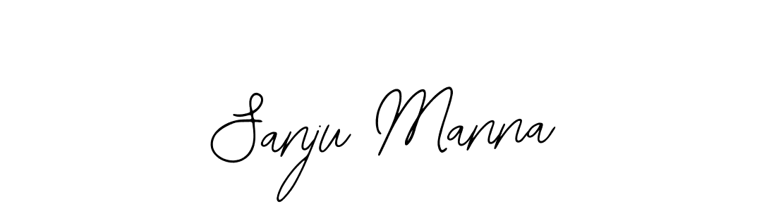 How to make Sanju Manna name signature. Use Bearetta-2O07w style for creating short signs online. This is the latest handwritten sign. Sanju Manna signature style 12 images and pictures png