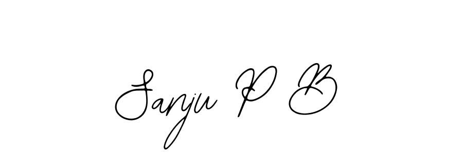 The best way (Bearetta-2O07w) to make a short signature is to pick only two or three words in your name. The name Sanju P B include a total of six letters. For converting this name. Sanju P B signature style 12 images and pictures png