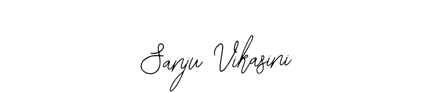 You should practise on your own different ways (Bearetta-2O07w) to write your name (Sanju Vikasini) in signature. don't let someone else do it for you. Sanju Vikasini signature style 12 images and pictures png