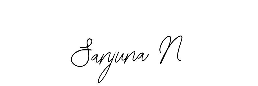 How to make Sanjuna N name signature. Use Bearetta-2O07w style for creating short signs online. This is the latest handwritten sign. Sanjuna N signature style 12 images and pictures png