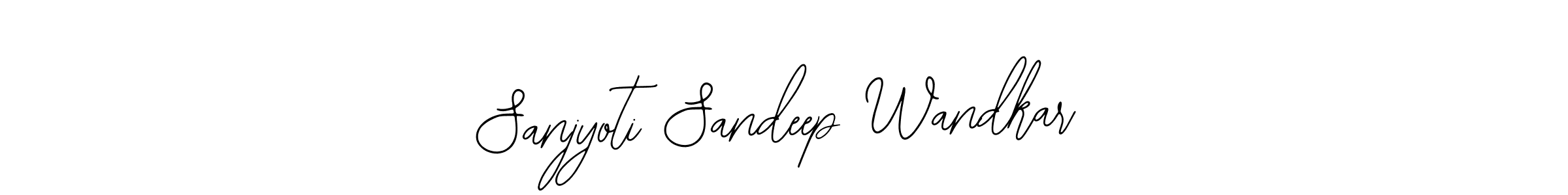 How to make Sanjyoti Sandeep Wandkar name signature. Use Bearetta-2O07w style for creating short signs online. This is the latest handwritten sign. Sanjyoti Sandeep Wandkar signature style 12 images and pictures png