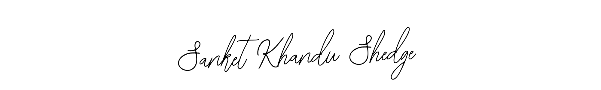 How to make Sanket Khandu Shedge name signature. Use Bearetta-2O07w style for creating short signs online. This is the latest handwritten sign. Sanket Khandu Shedge signature style 12 images and pictures png