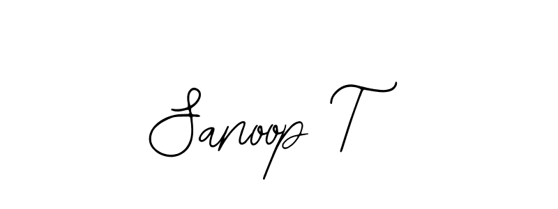 You should practise on your own different ways (Bearetta-2O07w) to write your name (Sanoop T) in signature. don't let someone else do it for you. Sanoop T signature style 12 images and pictures png