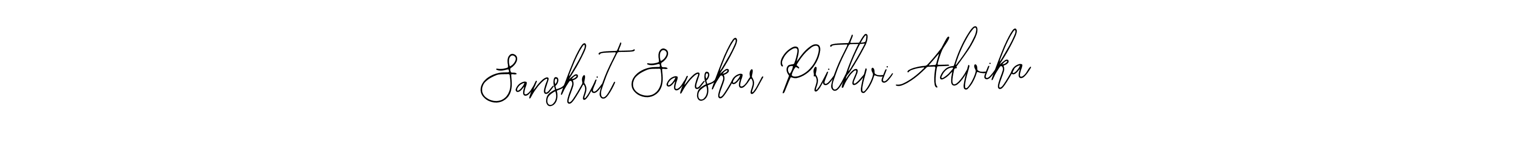 The best way (Bearetta-2O07w) to make a short signature is to pick only two or three words in your name. The name Sanskrit Sanskar Prithvi Advika include a total of six letters. For converting this name. Sanskrit Sanskar Prithvi Advika signature style 12 images and pictures png