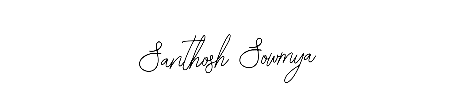 The best way (Bearetta-2O07w) to make a short signature is to pick only two or three words in your name. The name Santhosh Sowmya include a total of six letters. For converting this name. Santhosh Sowmya signature style 12 images and pictures png