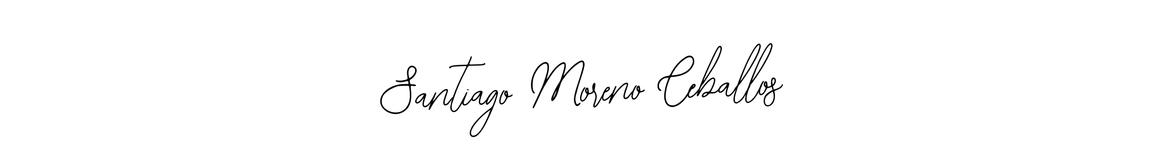 How to make Santiago Moreno Ceballos name signature. Use Bearetta-2O07w style for creating short signs online. This is the latest handwritten sign. Santiago Moreno Ceballos signature style 12 images and pictures png