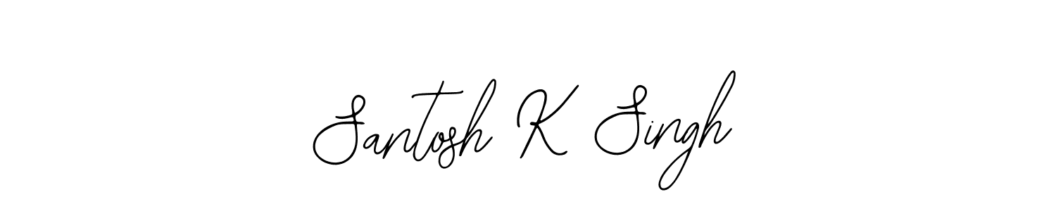 How to make Santosh K Singh name signature. Use Bearetta-2O07w style for creating short signs online. This is the latest handwritten sign. Santosh K Singh signature style 12 images and pictures png