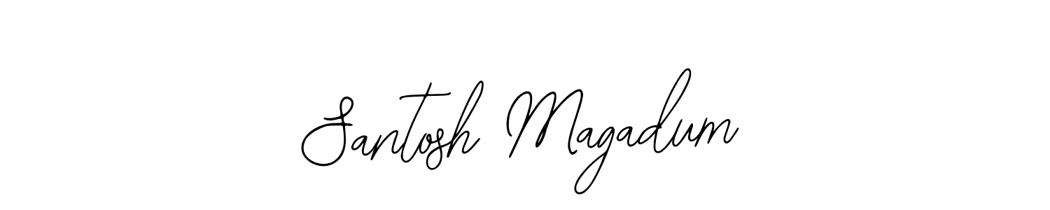 Bearetta-2O07w is a professional signature style that is perfect for those who want to add a touch of class to their signature. It is also a great choice for those who want to make their signature more unique. Get Santosh Magadum name to fancy signature for free. Santosh Magadum signature style 12 images and pictures png